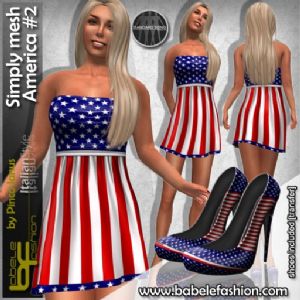 Short dress simply America mesh