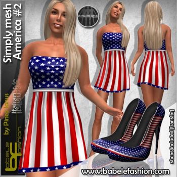 Short dress simply America mesh