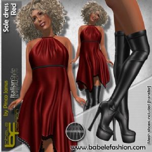 Sole cocktail dress with overknee boots