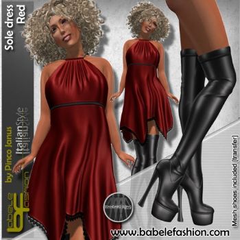 Sole cocktail dress with overknee boots