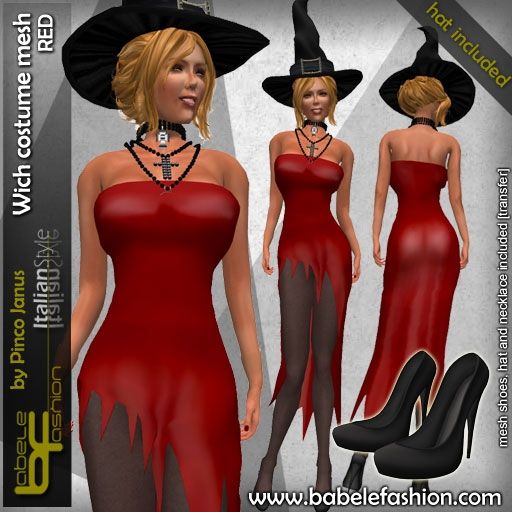 box wich mesh costume RED